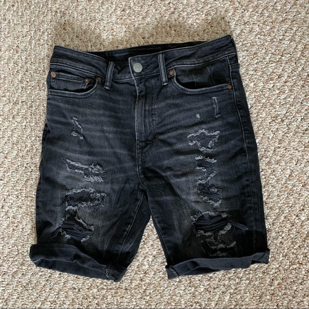 men’s american eagle black shorts